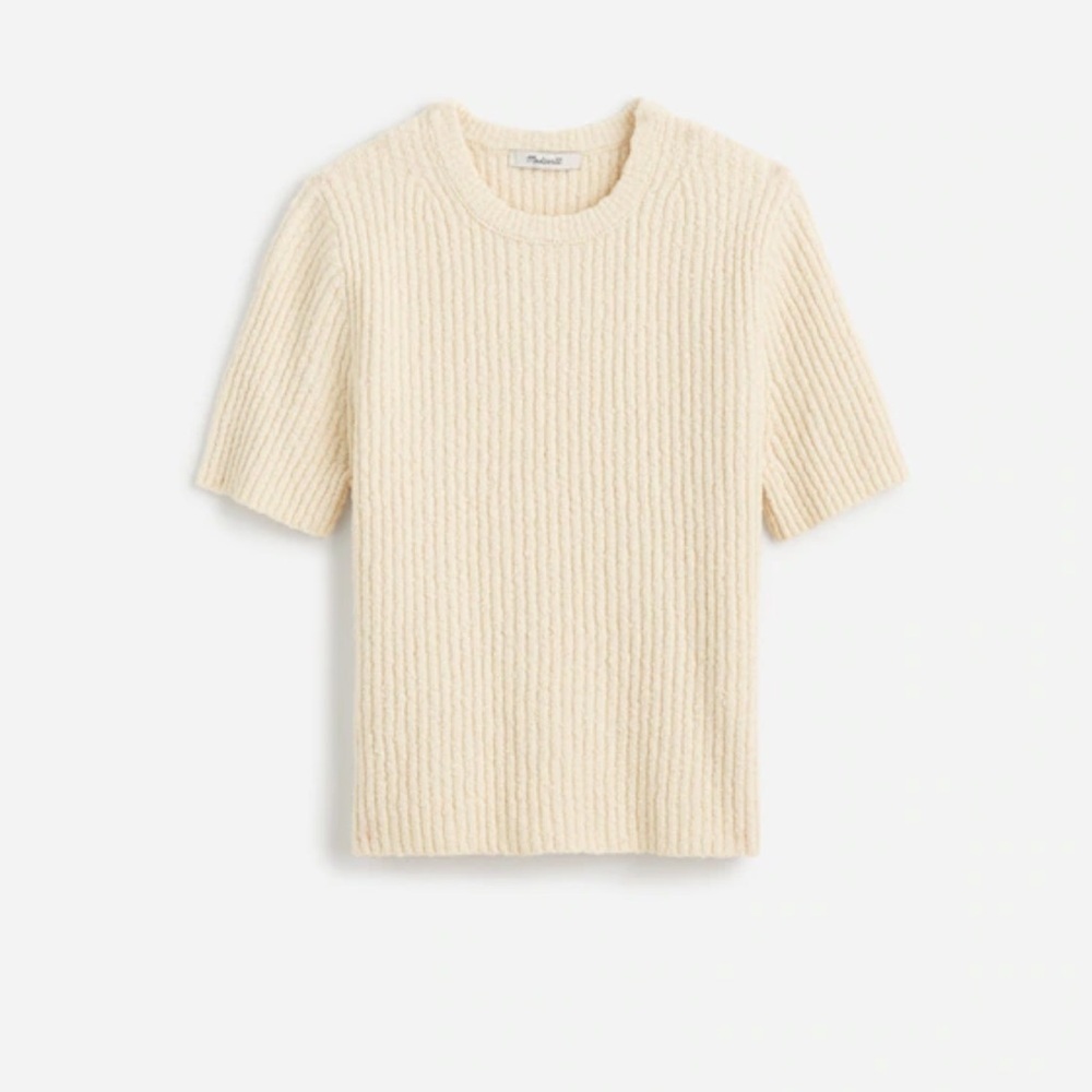 Madewell // NWOT Bouclé-Knit Crewneck Sweater Tee - Picture 6 of 10